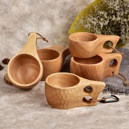 Mugs 150/250ml Japanese Style Wood Portable Teacup Home Coffee Mug Tea Milk Cups Manual Kitchen Tools Drinkware