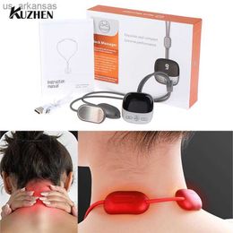 1Pc Micro-current Cervical Spine Massager Electric Neck Massager Smart TENS+EMS Portable Hot Compress Shoulder And Neck Massager L230523