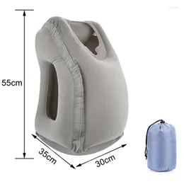 Pillow Outdoor Inflatable Air Travel Pvc Flocking Nap Cervical Vertebra Climbing Sleep Lying Down