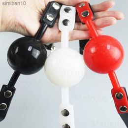 Solid Silicone Mouth Gag Ball PU Leather Band BDSM Bondage Oral Fixed Pet Cosplay Restraint Sex Toy for Couple Adult Game L230518