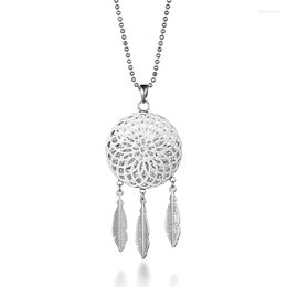 Pendant Necklaces 2023 Women's Necklace Fashion Dream Catcher Crystal In Locket Jewellery Tassel Leaf Hanger Ketting Mode-sieraden