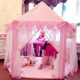 Toy Tents Children Princess Castle Portable Indoor Outdoor Teepee Tent for kids Folding Play House Baby balls pool Playhouse 230605