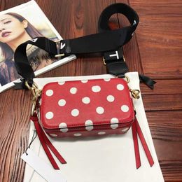 NEW Polka Dot Snapshot Designer Bag Women Marc Camera Bag Shoulder Crossbody Bags Small Square Tote Bag Fashion Versatile Womens Bags Purse 230318