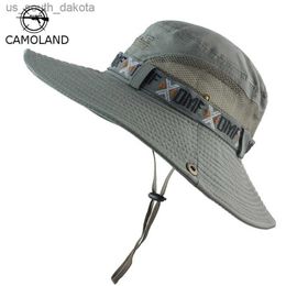 UPF 50+ Bucket Hat Summer Men Women Boonie Hat Outdoor UV Protection Wide Brim Military Army Hiking Fishing Tactical Sun Hat Cap L230523