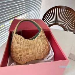 Designer Bag Mini Straw Weave Bags Women Crossbody Shoulder Bags Purse Basket Beach Tote Summer Clutch Bags Linen Blend Gold Accessory With Strap