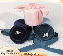 Jewelry Pouches Round Corduroy Box Earrings Ring Pendant Bracelet Gift Storage Wholesale