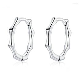 Hoop Earrings CAOSHI Trendy Bamboo Shape Design Simple Style Accessories For Women Versatile Silver Color Jewelry Daily Life