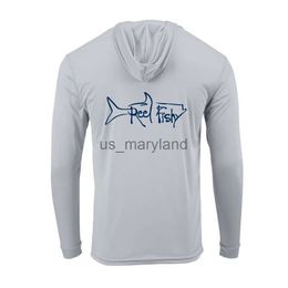 Camicie da esterno Reel Fish Abbigliamento da uomo Abbigliamento da pesca Maglietta Cappello Manica lunga Jersey Protezione solare con cappuccio UV Upf 50 Abbigliamento da pesca traspirante J230605