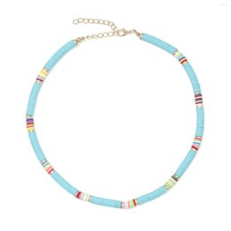 Chains Boho 6mm Polymer Clay Heishi Beads Handmade Summer Beach Necklace Choker 2023 Fashion Colourful Chain Strung Jewellery Present