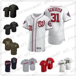 Custom Men Washington''nationals''custom Mens Women Youth 31 Max Scherzer 22 Juan Grey Red Authentic 2020 Home Jersey