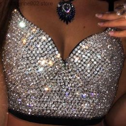 Women's Tanks Camis Sexy Carnival Women Tank Tops Beading Quality Party Corset Woman Bra Blusas Chest Binder Club y2k Crop Top Ladies Clothes Camis T230605