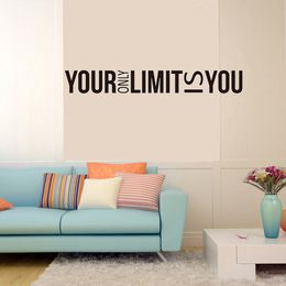 Large Your Only Limit is You Wall Sticker Office Gym Inspirational Motivational Quote Wall Decal Workout Exercise Vinyl