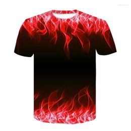 Men's T Shirts Green Flame T-shirt Red 3D Printed Black Casual Shirt Fashion Camiseta Streatwear Short Sleeve Tshirt