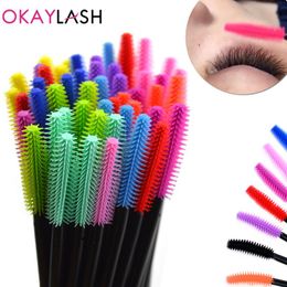 Brushes OKAYLASH 50/25 Disposable Silicone Gel Eyelash Mascara Wands Eyebrow Comb Spoolies Lash Brush Applicators Beauty Makeup Tools