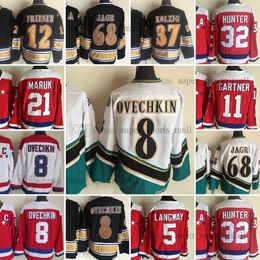 1974-1999 فيلم Retro CCM Hockey Jersey 8 Alex Ovechkin 5 Rod Langway 11 Mike Gartner 21 Dennis Maruk Vintage Embroidery Jerseys