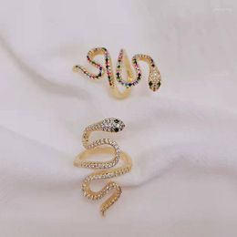 Cluster Rings High-quality Personality Fashion Trend Snake-shaped Index Finger Female Ring Copper Gold-plated Cold Ins