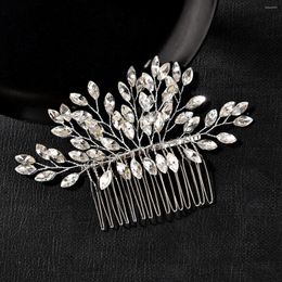 Hair Clips Bride Comb For Women Rhinestone Brides Wedding Tiara Head Ornaments Clip Jewellery Headdress Bands Accessories