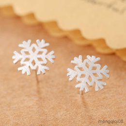 Charm Real Sterling Silver snow Stud Earrings for Women Girls Fashion brinco R230605