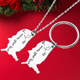 Keychains United States Map Couple Keychain Husband Wife Boyfriend Girlfriend Anniversary Birthday Gift Key Chain Miss Your Face