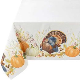 Table Cloth Thanksgiving Harvest Autumn Printing Waterproof Kitchen Restaurant Banquet Room Wedding Decor Table Mat Tapete R230605