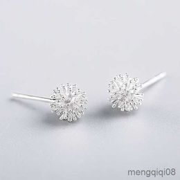 Charm Female dandelion Stud Earring Sterling Silver Earrings For Women Gift Mujer R230605