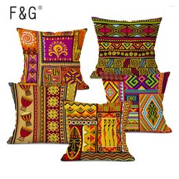 Pillow African Style Cover Tribal Ethnic Geometric Pattern Decorative Pillowcase Linen For Sofa Home Decor