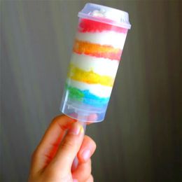 Push Up Pop Cake Container Cupcake Plastic Transparent Food Grade Lid For Party Decoration Round Shape Kitchen Tool