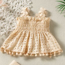 Clothing Sets Baby Items Girl Clothes for Newborn Short Summer Cutout Pleated Tops Stretch Ruffles Shorts Things Babies