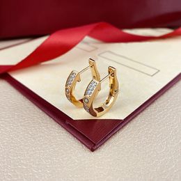 stainless steel earrings Jewellery designers chunky gold designer wedding luxury Jewellery full diamond white gold plated crystal ohrringe big hoop stud earring