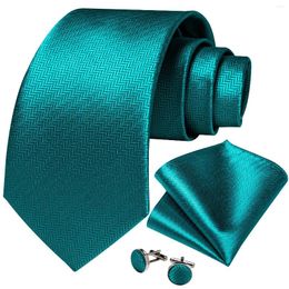 Bow Ties Solid Blue Green Black Brown Silk For Men Luxury Polyester Wedding Business Necktie Handkerchief Cufflinks Gift