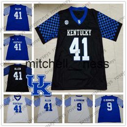 Mit8 Customised Kentucky Wildcats #41 Josh Allen 9 Davonte Robinson 10 Asim Rose 26 Benny Snell Jr. Blue Black White Men Youth Jersey 4XL