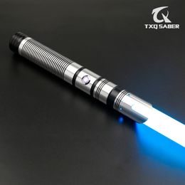 LED Light Sticks TXQSABER RGB Smooth Lightsaber 12 Colours Change Blaster Lock Up Metal Handle 82cm Blade Heavy Fighting Laser Jedi Sword Toys 230605