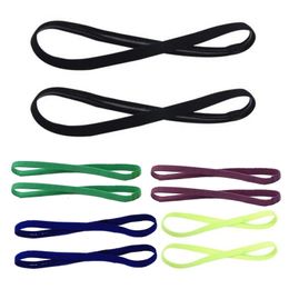 Sweatband 5Pcs Candy Color Women Men Yoga Hair Bands Sports Headband Non-slip Running Elastic Rubber Sweatband Football Hair Accessories 230603