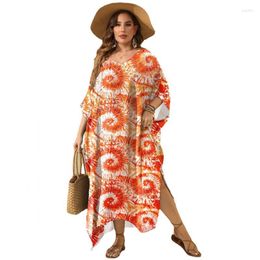 Ethnic Clothing Sexy African Maxi Dress Elegant Ladies Oversized One Size Beach Printed Vacation Casual Sunscreen Summer Vestido