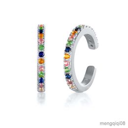 Charm Sterling Silver Double Circle Ear For Women Colorful Charming On Earrings Fine Jewelry R230605