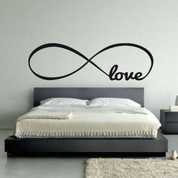 Love Infinity Wall Stickers Home Decor Bedroom Decor Infinity Symbol Word Vinyl Art Mural Couple Room Decal Wallpaper Decoration