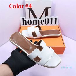 Designer Sandals Slippers female summer leather red flat sexy slippers female fashion outside wear 100 matching net red one line sandals female