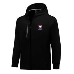 Stade Malherbe de Caen Men Jackets Autumn warm coat leisure outdoor jogging hooded sweatshirt Full zipper long sleeve Casual sports jacket