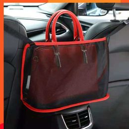 New 1pcs Car Seat Net Pocket Large Capacity Handbag Purse Holder Bag Organizer Storage Pet Net Barrier Dog Pouch Between Back Seats