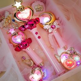 Party Games Crafts Flower Fairy Glowing Sound Effects Stars Magic Wand Children Princess Costume Props Dollhouse Favor For Girls 230605
