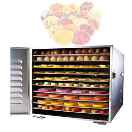 10 Trays Dry Fruit Machine Food Dehydration Dryer Fruit Dryer Commercial Stainless Steel Food Dryer Dried Vegetables Pet Snacks