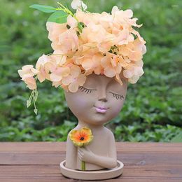 Vases Ornamental Large Capacity Holding Flower Girl Shape Plant Container Home Supplies