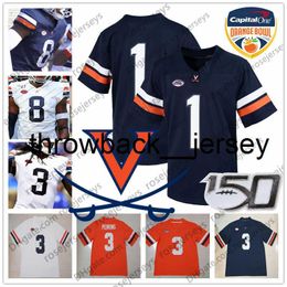 thr UVA Virginia Cavaliers 8 Hasise Dubois 20 Mike Hollins 21 Wayne Taulapapa 34 Bryce Hall 13 Terrell Jana Orange Bowl 150TH Jersey 4XL