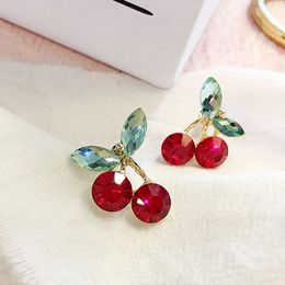 New style sweet fruit cherry ear pendant fashion youthful beautiful girl student ear nail