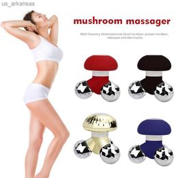 Portable Mini Electric Handled Vibrating Massager Mushroom Shape USB Battery Full Body Massage Neck Waist Back Shoulder L230523