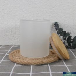 Quality sublimation blank 6oz candle jar tumbler straight with bamboo lid straight glass candy jar frosted tumbler for heat transfer