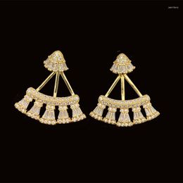 Stud Earrings Lanyika Earring Micro Hollow Zirconia For Women Wedding Party Fashion Jewellery Gift
