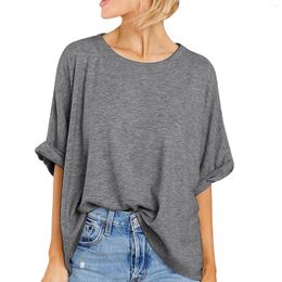 Women's Blouses Women Short Sleeve Oversized Tops Summer Crew Neck Loose Casual Tee T Shirt Cotton Athletic For