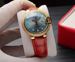 Blue Balloon series, women's watch, fashion case dial, tempered glass mirror, imported calfskin strap (multi-color selection) Diameter 36mm(neutral)