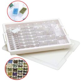 Stitch 42/50/78Slots Grids Storage Sticker Box Tool Diamond Painting Embroidery Accessories Bead Organizer Storage Case Container
